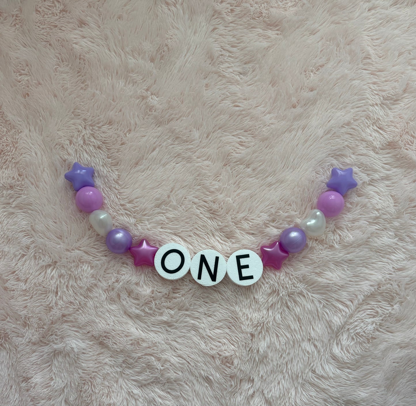 Mini giant friendship bracelet, birthday banner for highchair