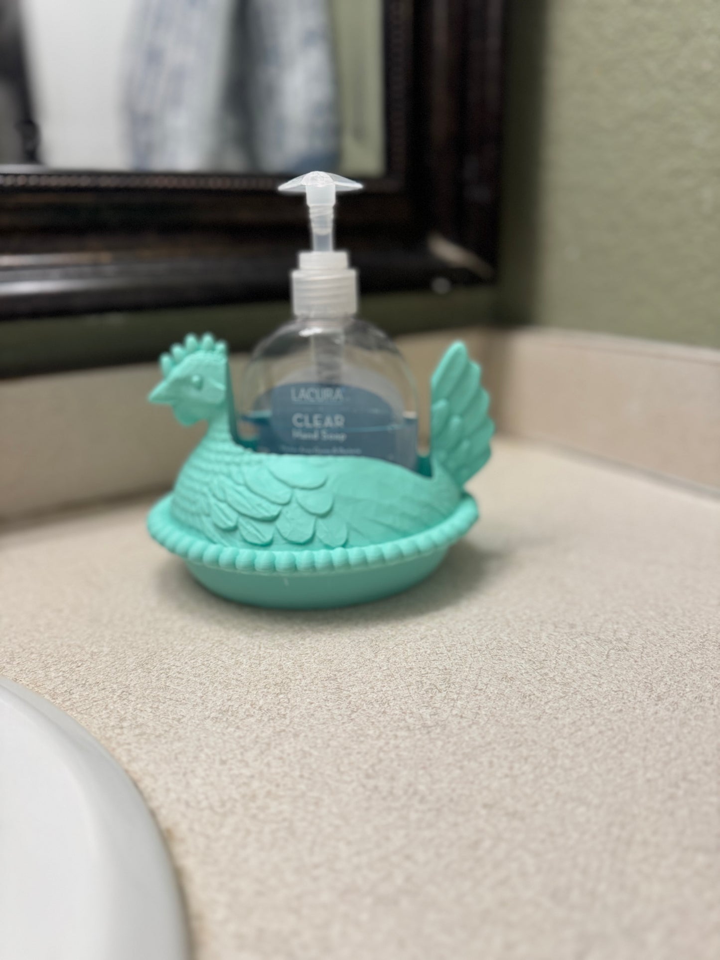 Chicken in a nest hand soap holder
