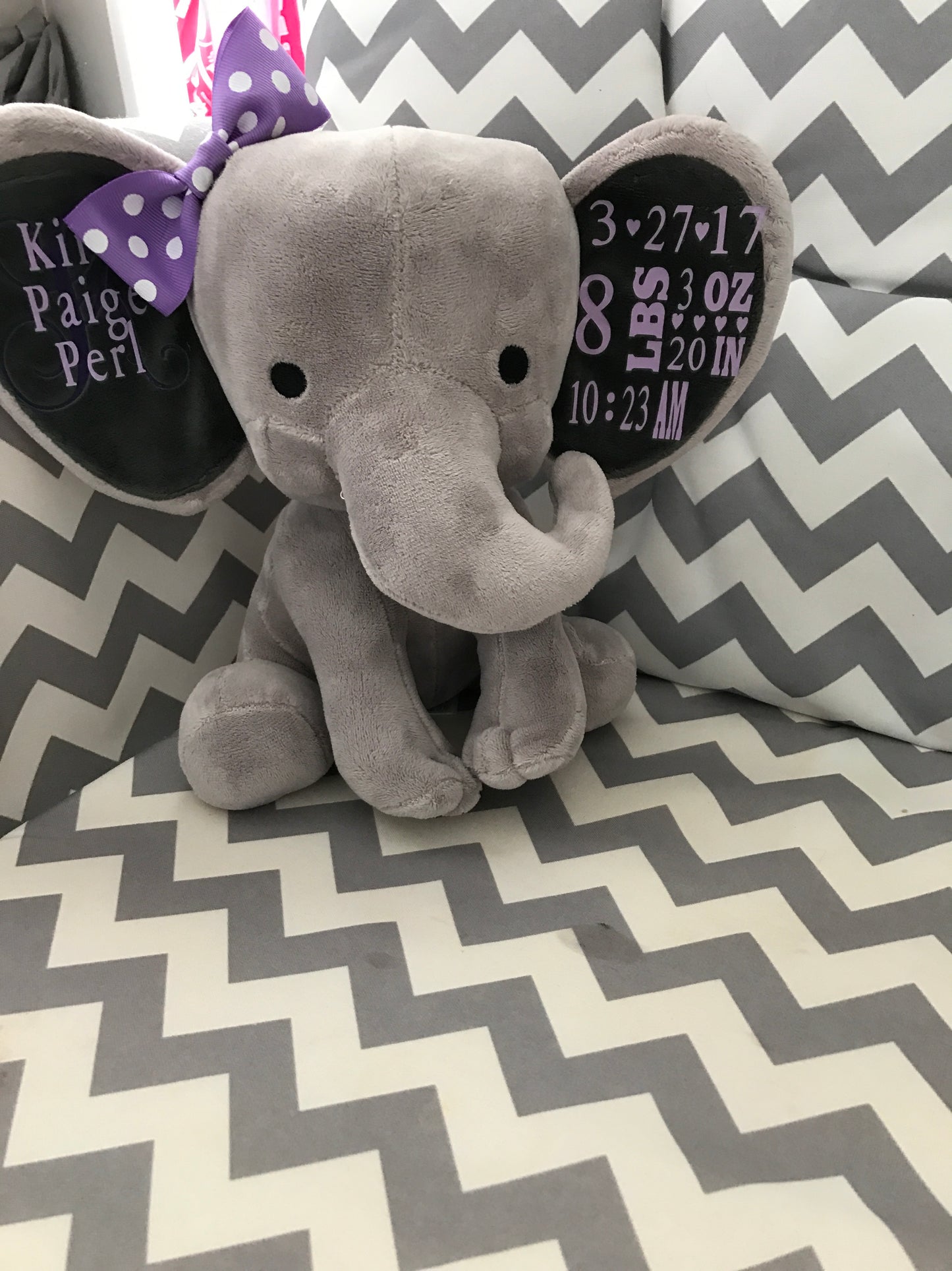 Personalized birth stats elephant