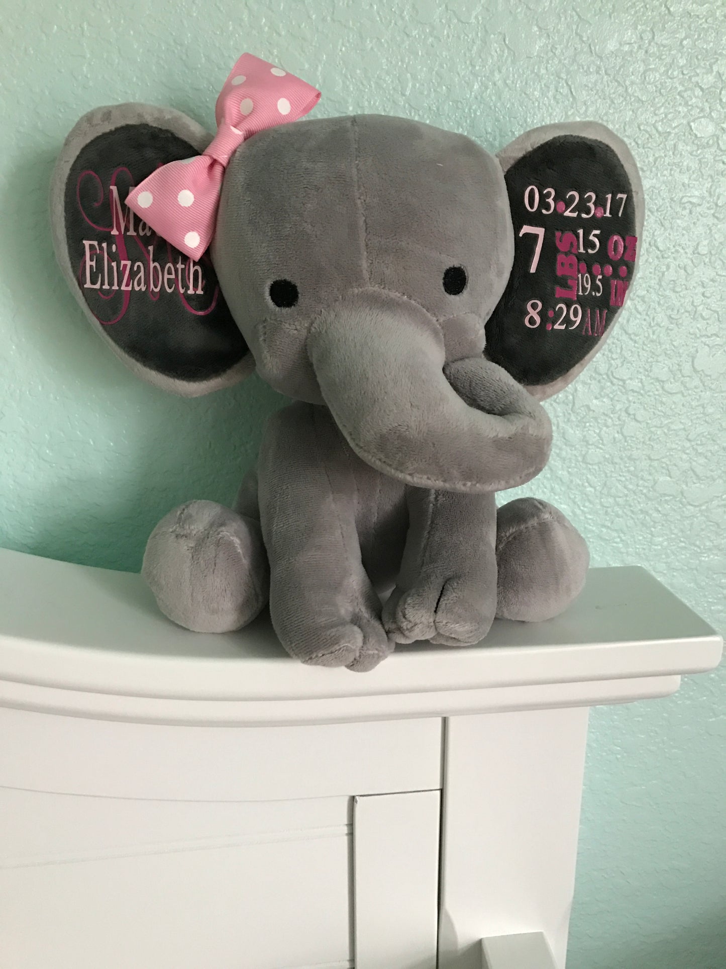 Personalized birth stats elephant