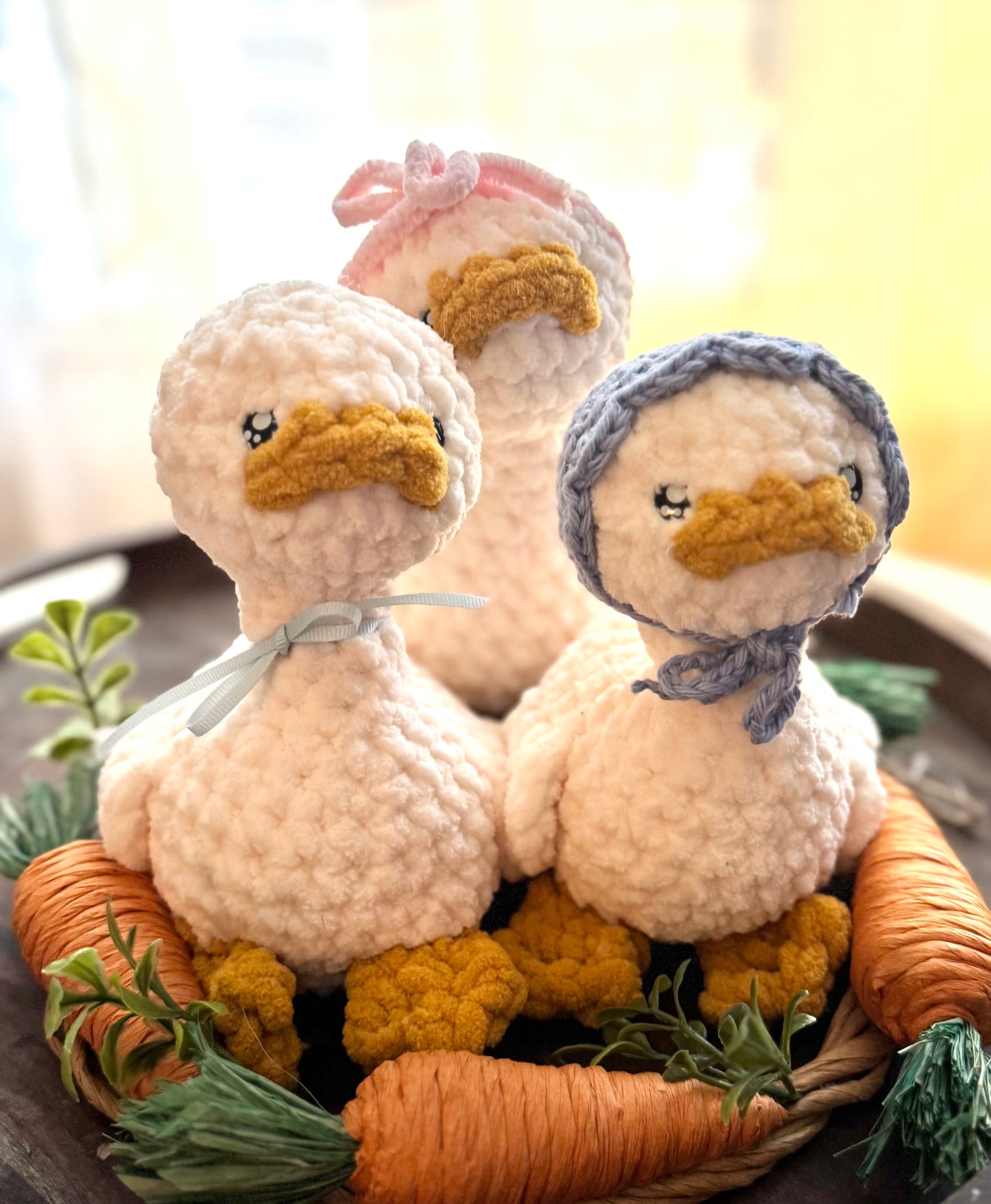 Goose plush for Easter baskets, baby shower gift, new baby gift, handmade, vintage goose,