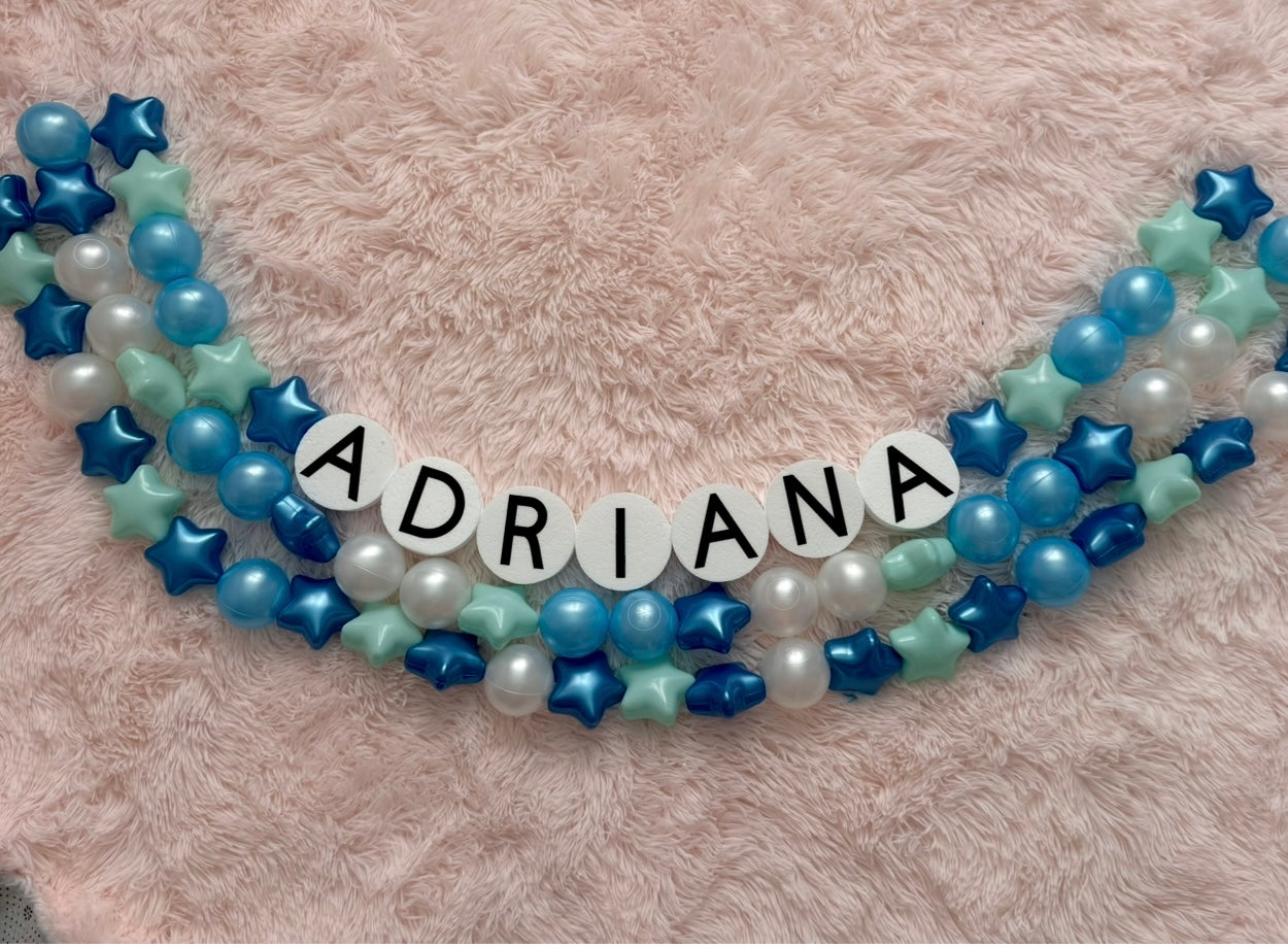 Giant friendship bracelet (color blue) personalized name banner taylor swift party, teacher name banner